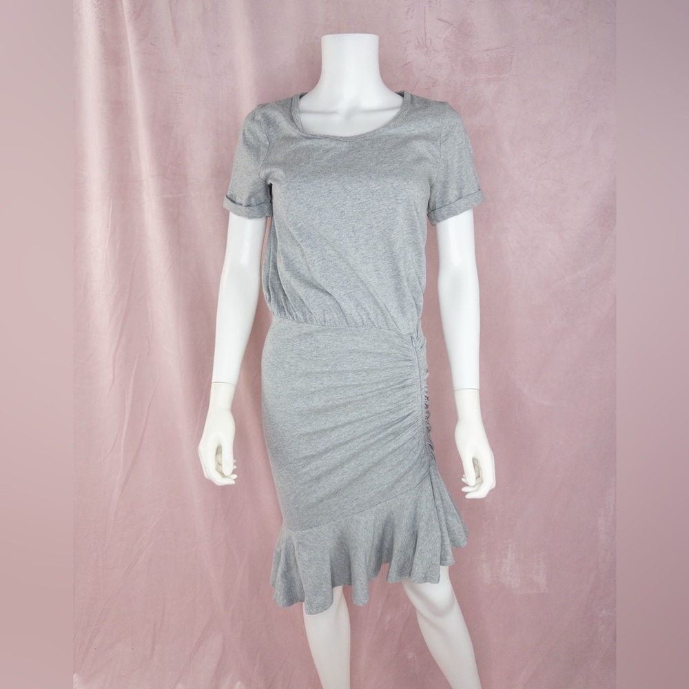 VERONICA BEARD Gray Ruched Jersey T Shirt Dress Size XS